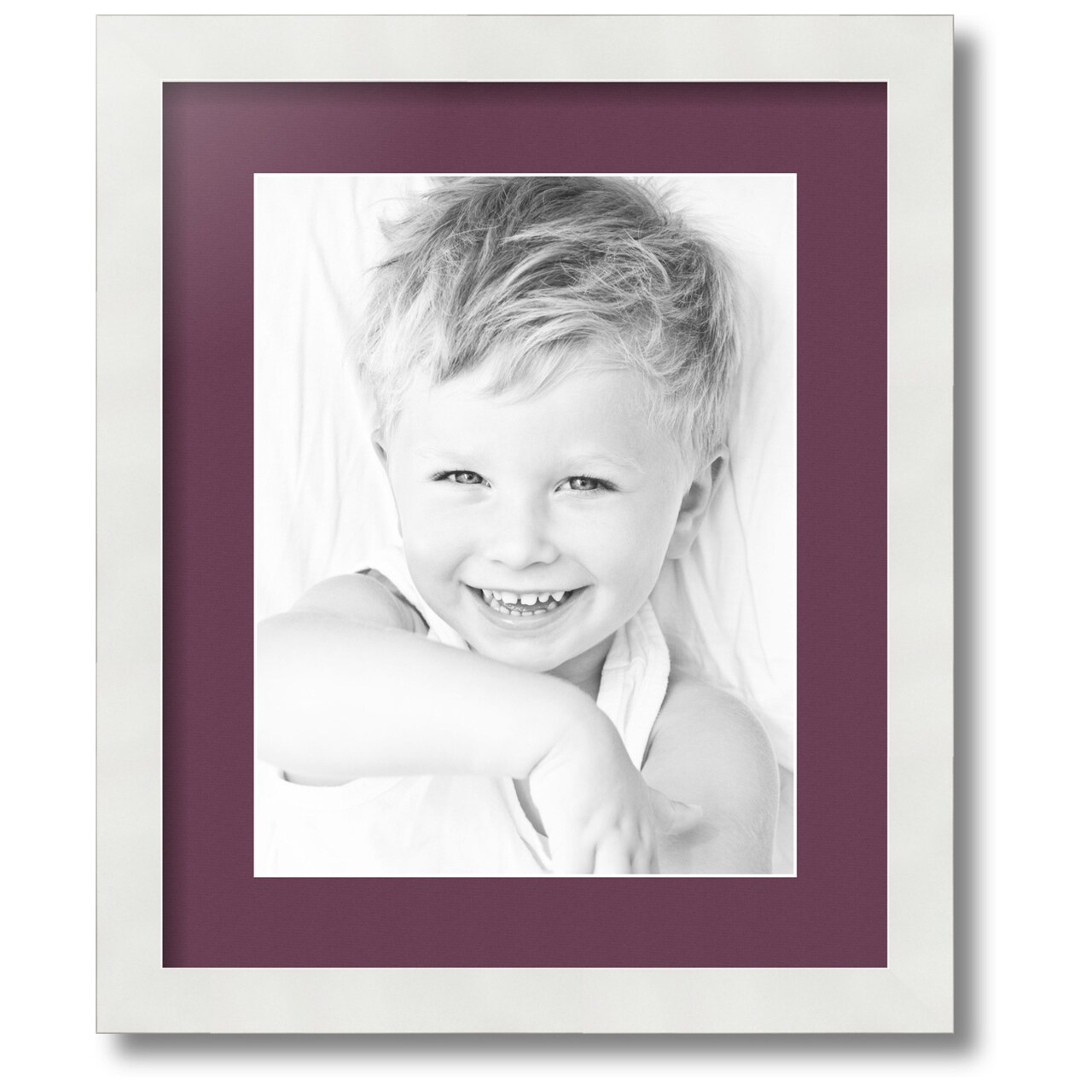 ArtToFrames Collage Photo Picture Frame with 1 - 10x13 inch Openings, Framed in White with Over 62 Mat Color Options and Regular Glass (CSM-3966-641)